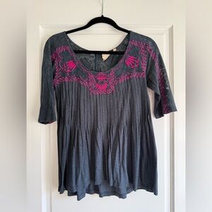 Anthropologie Vanessa Virginia Embroidered Lace Top - XS